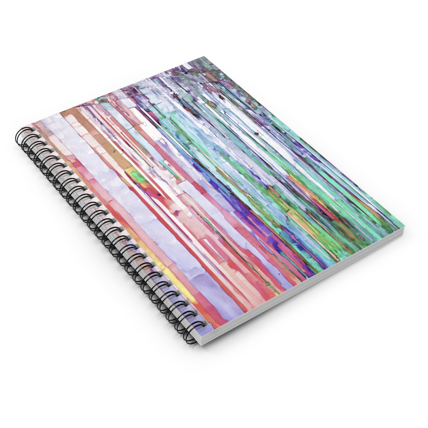 Striped Pastel Spiral Notebook - Ruled Line, 6" x 8", 118 pages