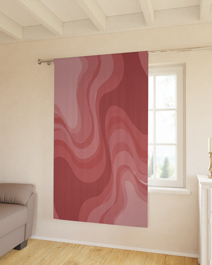 Power Red Wavey Window Curtain, 50" x  84", blackout