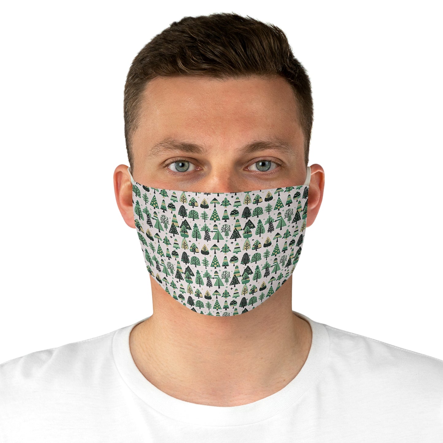Mini Vintage Green Trees Fabric Face Mask