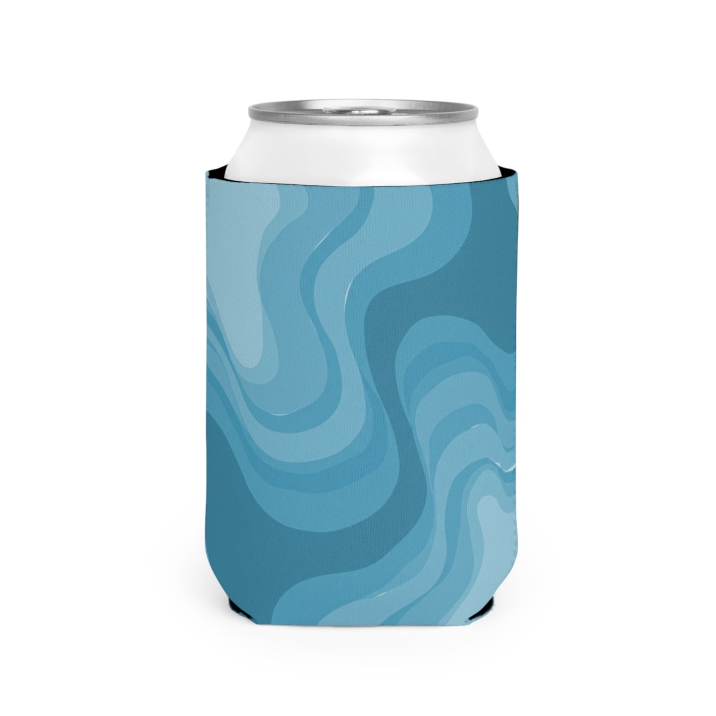 Sky Blue Wavey 12 oz Can Cooler Sleeve