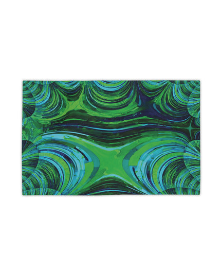 Uzi Spiral Blue Green Beach Towel, 18" x 27"