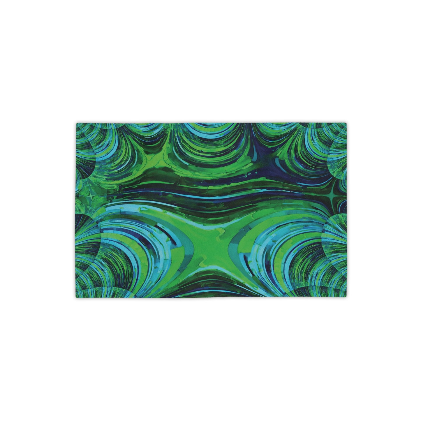 Uzi Spiral Blue Green Beach Towel, 18" x 27"