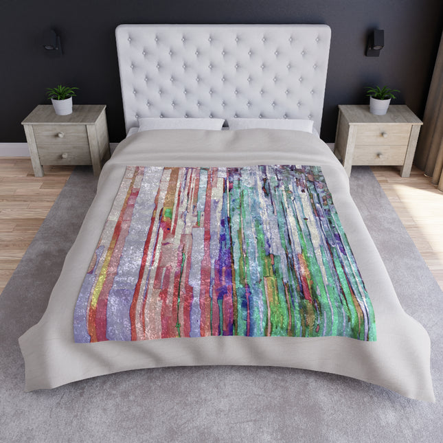Striped Pastels 50" x 60" Crushed Velvet Blanket