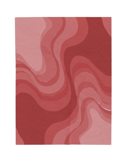 Power Red Wavey Velveteen Plush Blanket, 30" x 40"
