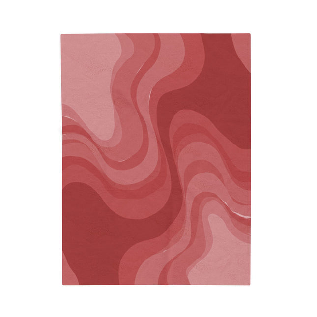 Power Red Wavey Velveteen Plush Blanket, 30" x 40"