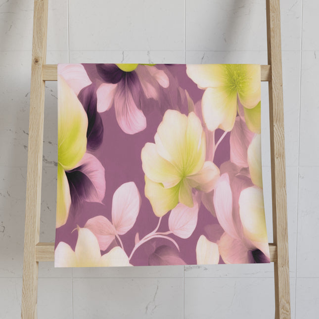 Lemon Blossom Floral Bunch Hand Towel, 16" x 28"