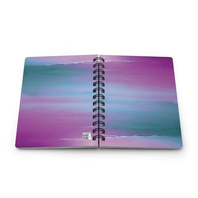 Dark Blue Green Sea Purple Fog Spiral Bound Journal, 5" x 7" 150 pages