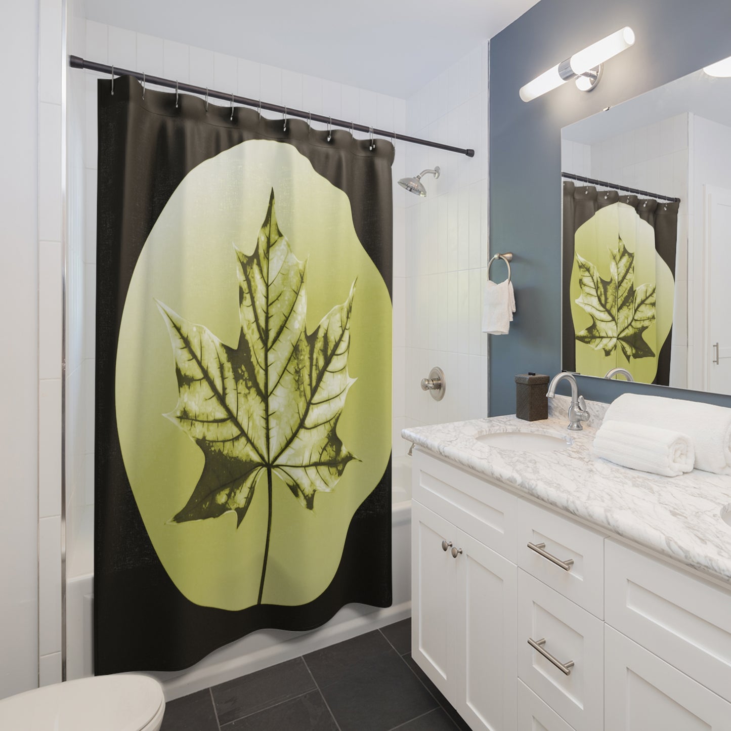 Lemongrass Maple Leaf Shower Curtains, 71" x 74"