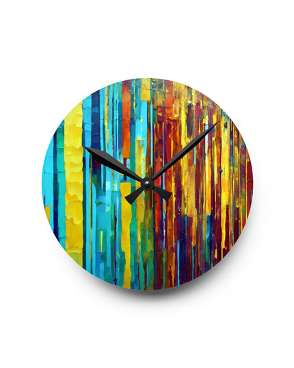 Striped Alpha Acrylic Round Wall Clock, 8" x 8"