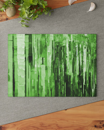 Striped Mint Pastels 8" x 11" Glass Cutting Board