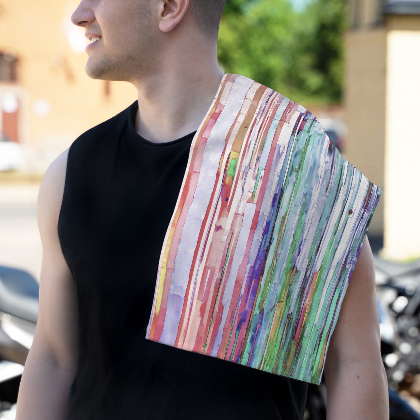 Striped Pastels Rally Towel, 11" x 18"