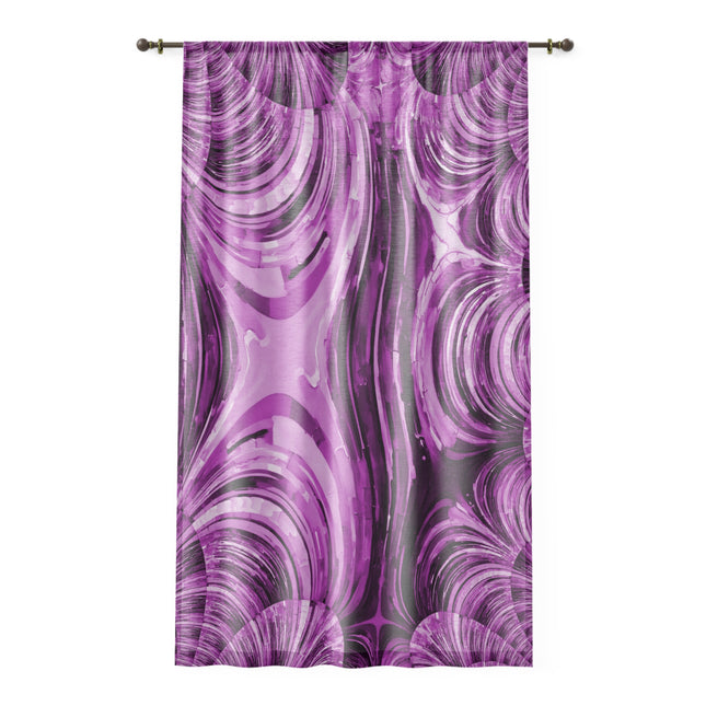 Uzi Spiral Powder Lavender Sheer Window Curtain, 50" x 84", partially transparent