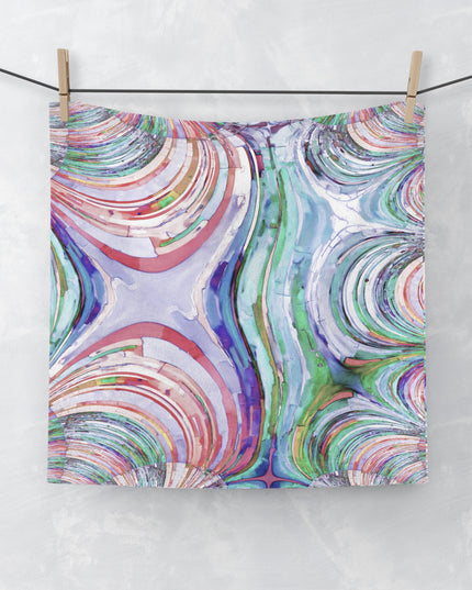 Uzi Spiral Pastels Face Towel, 13" x 13"