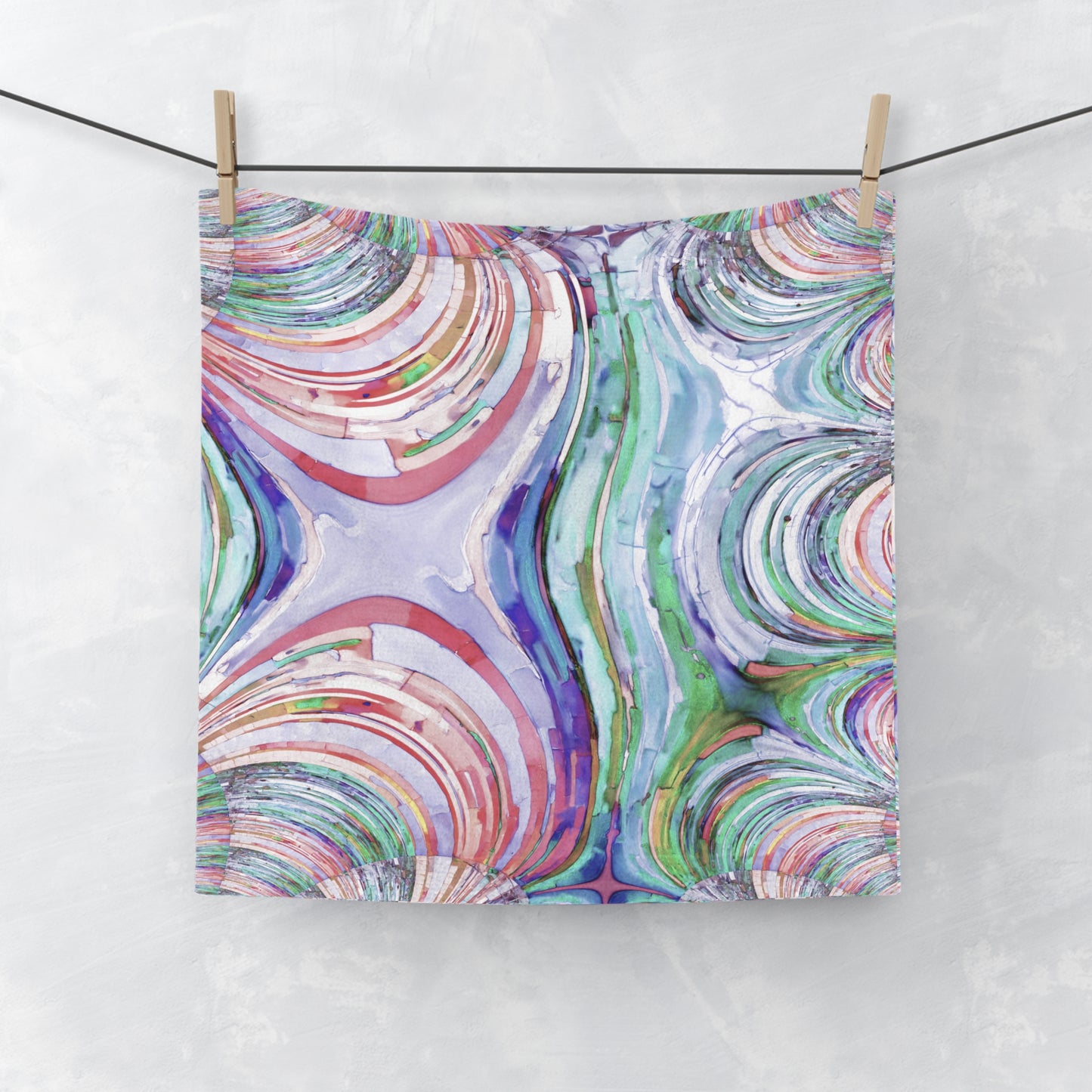 Uzi Spiral Pastels Face Towel, 13" x 13"