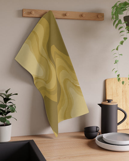 Brown Wavey Tea Towels (cotton, poly), 18" x "30