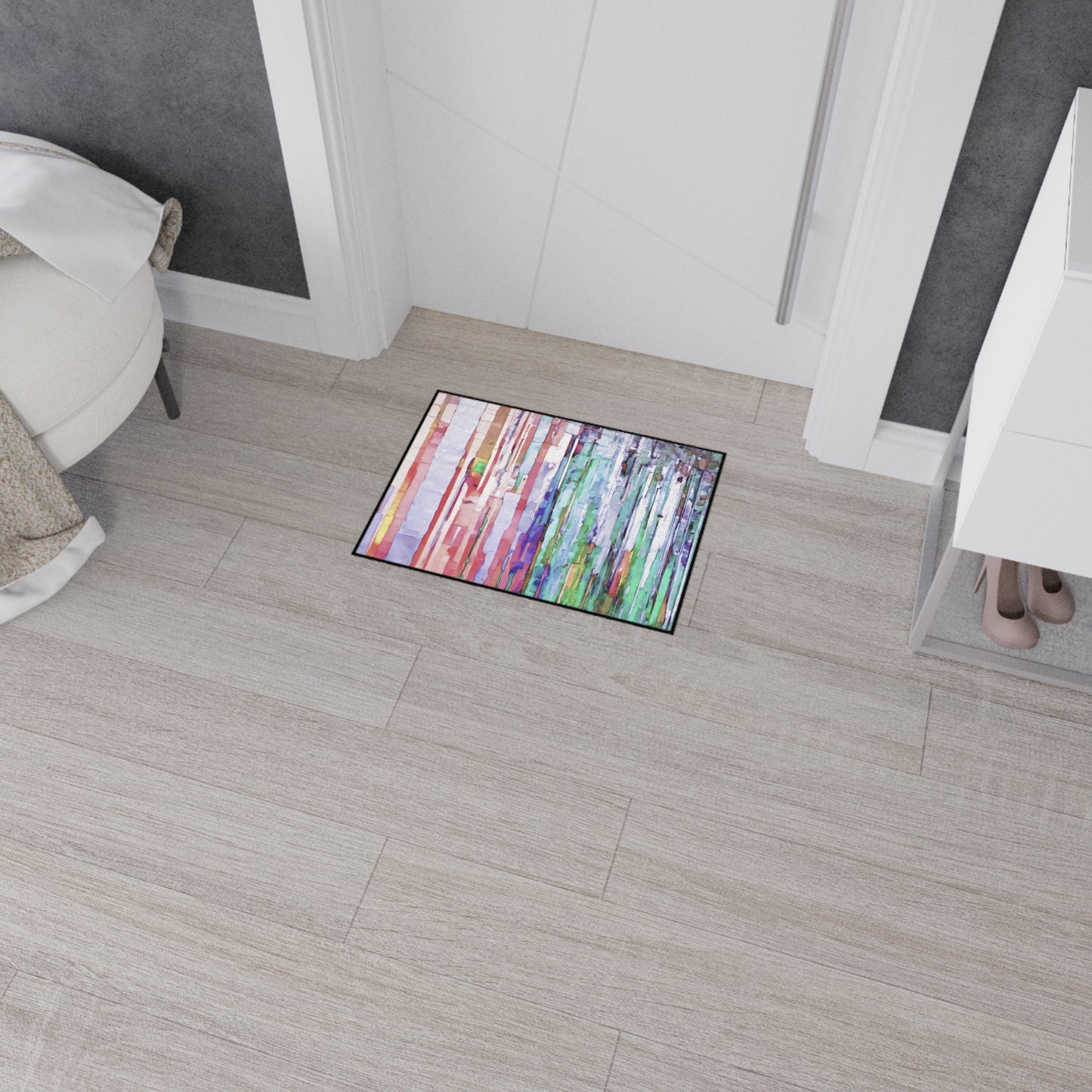 Striped Pastels 18" x 24" Heavy Duty Floor Mat