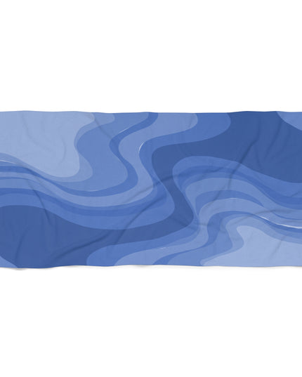 Deep Blue Wavey 30" x 60" Beach Towel