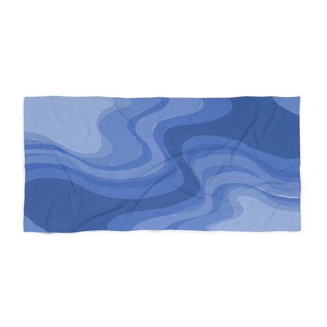 Deep Blue Wavey 30" x 60" Beach Towel