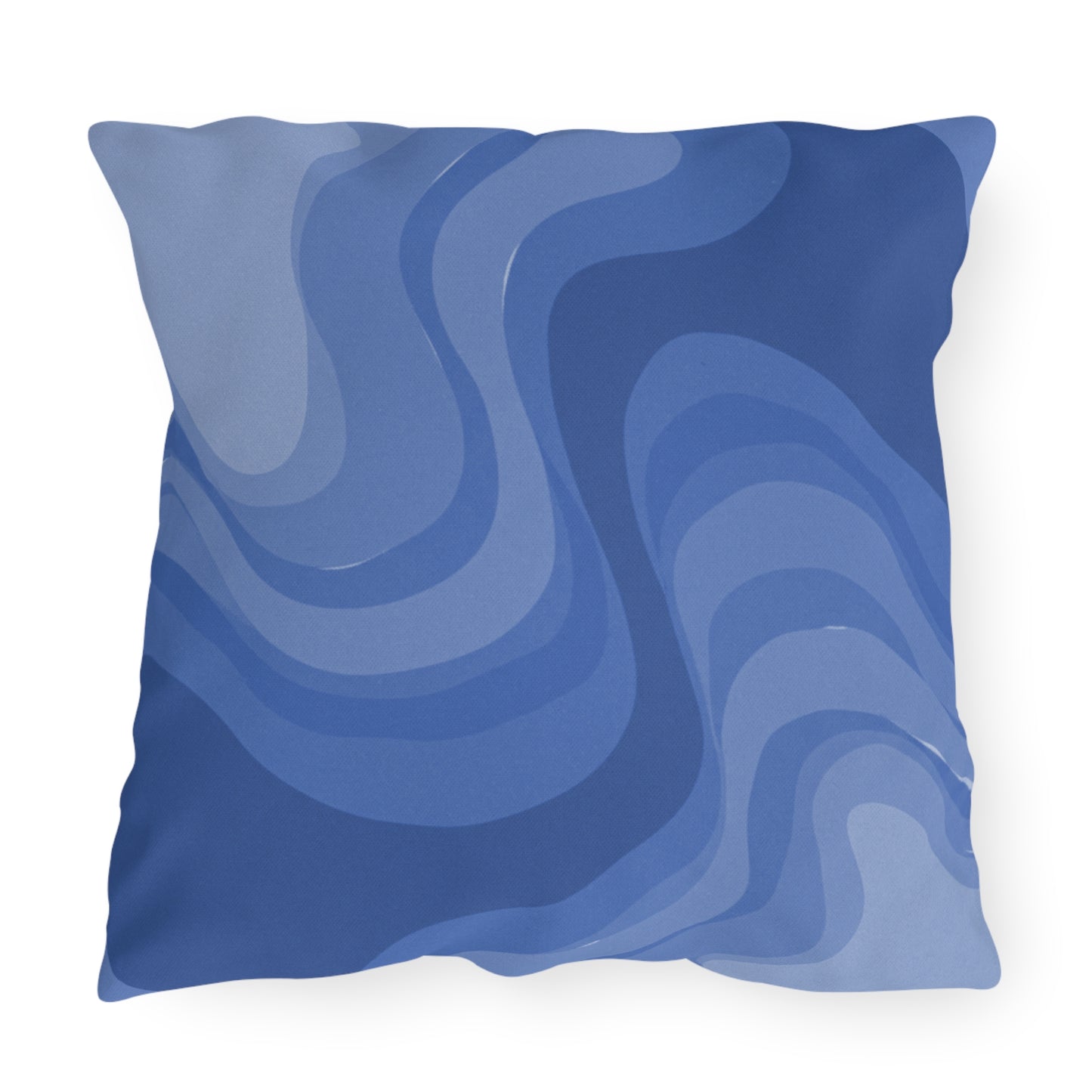 Deep Blue Wavey 20" x 20" Outdoor Pillow