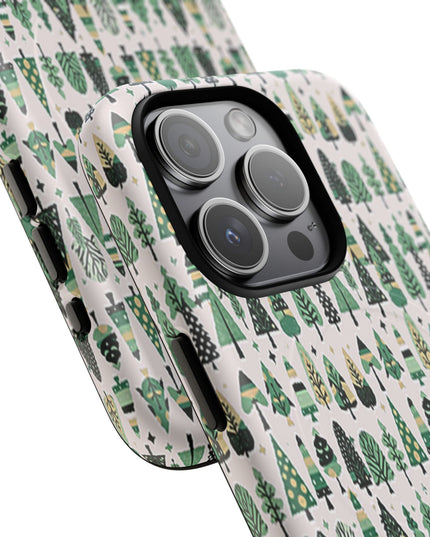 Mini Vintage Green Trees Iphone 15 Pro Tough Magnetic Cases
