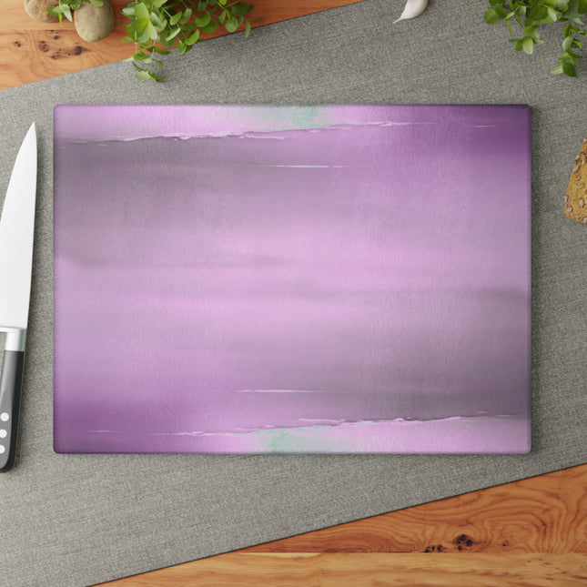 Dark Pink Sea Amethyst Fog Glass Cutting Board, 11" x 15"