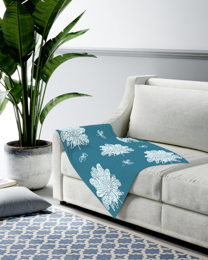 Tif Green White Floral Butterflies Baby Swaddle 30″×40″ Blanket