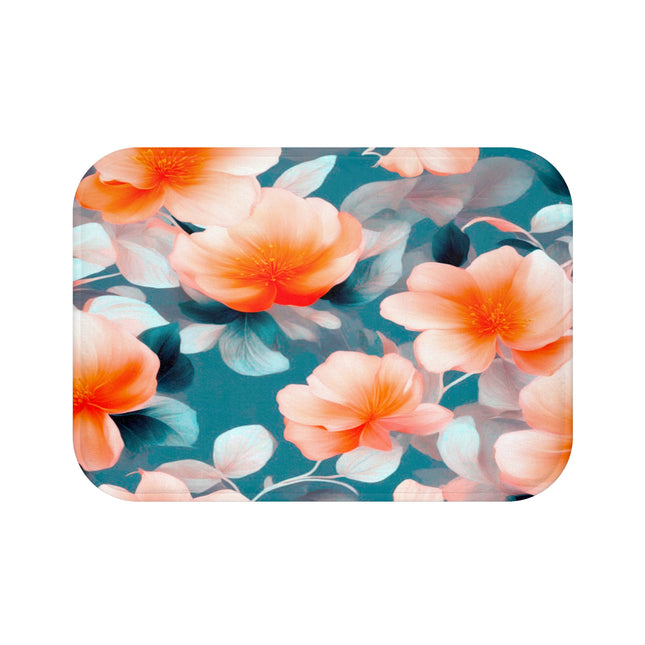 Orange Blossom Floral Bunch 24" x 17" Bath Mat