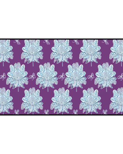 Blue Floral Butterflies 12" x 22" Desk Mat