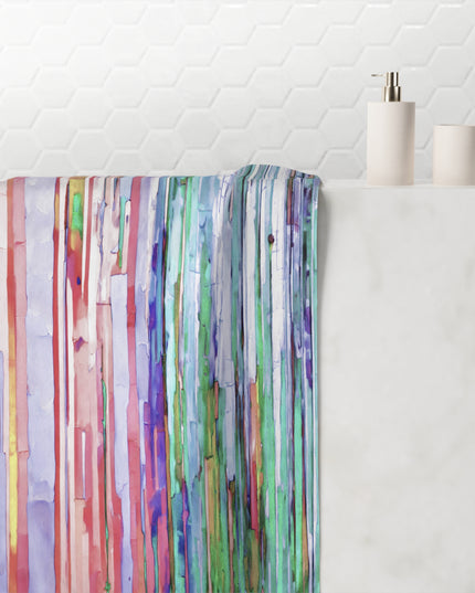 Striped Pastels 30" x 60" Mink-Cotton Towel (50% polyester, 50% cotton)