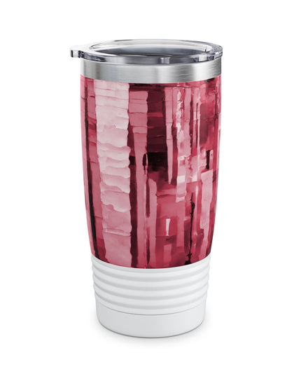 Striped Ruby Ringneck Tumbler, 20oz in white