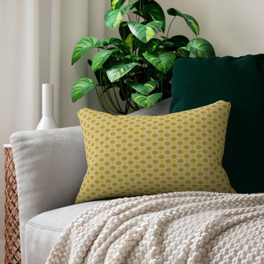 Lemongrass Star-crossed Bodies Spun Polyester Lumbar Pillow, 20" x 14"