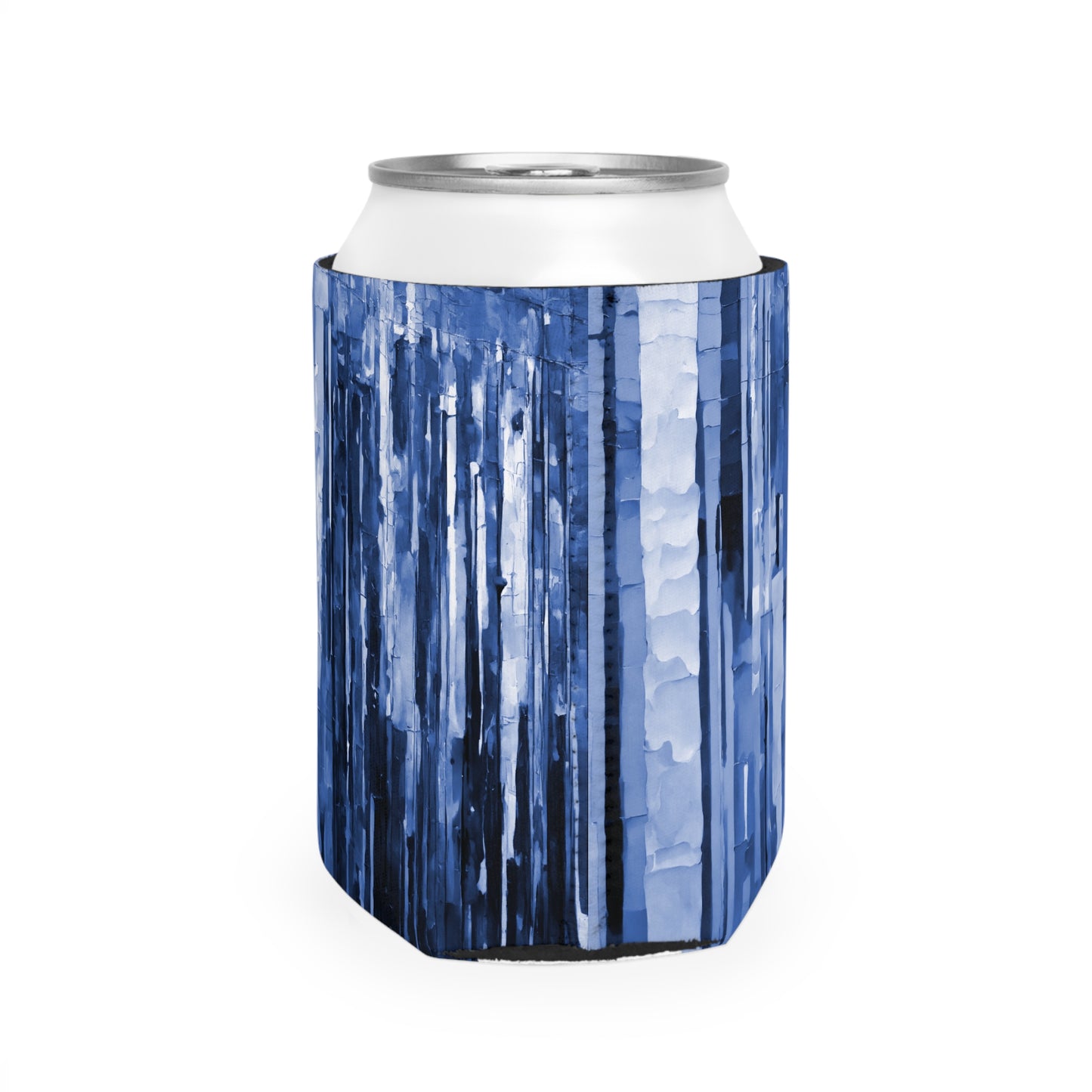 Striped Deep Blue 12 oz Can Cooler Sleeve