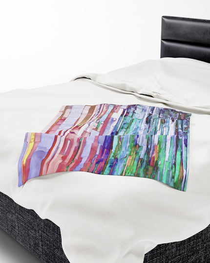 Striped Pastels Velveteen Plush Blanket, 30" x 40"