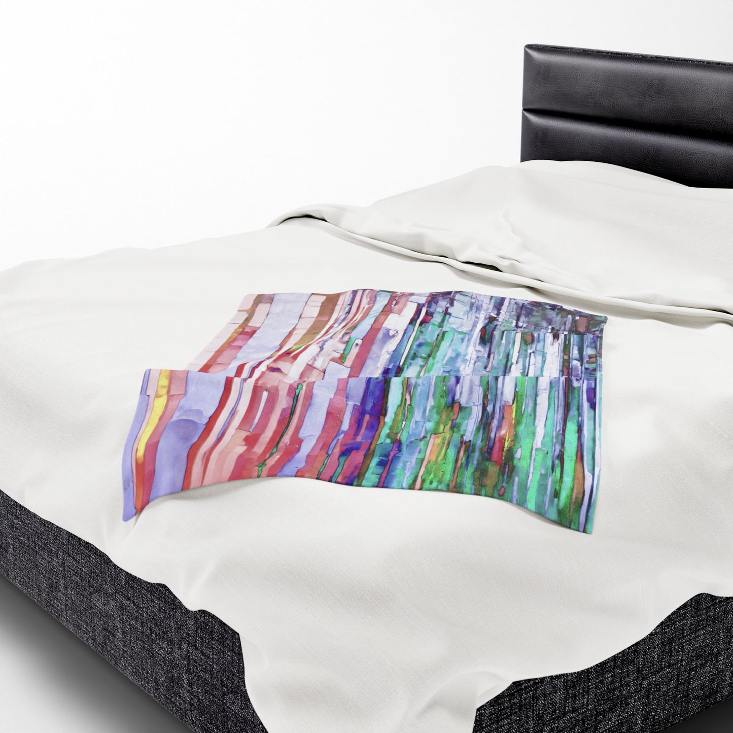 Striped Pastels Velveteen Plush Blanket, 30" x 40"