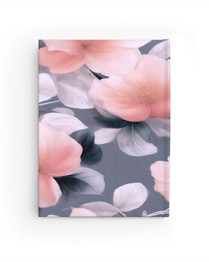 Peach and Blue Gray Floral Bunch Journal - 128 Ruled Line pages, 5" x 7"