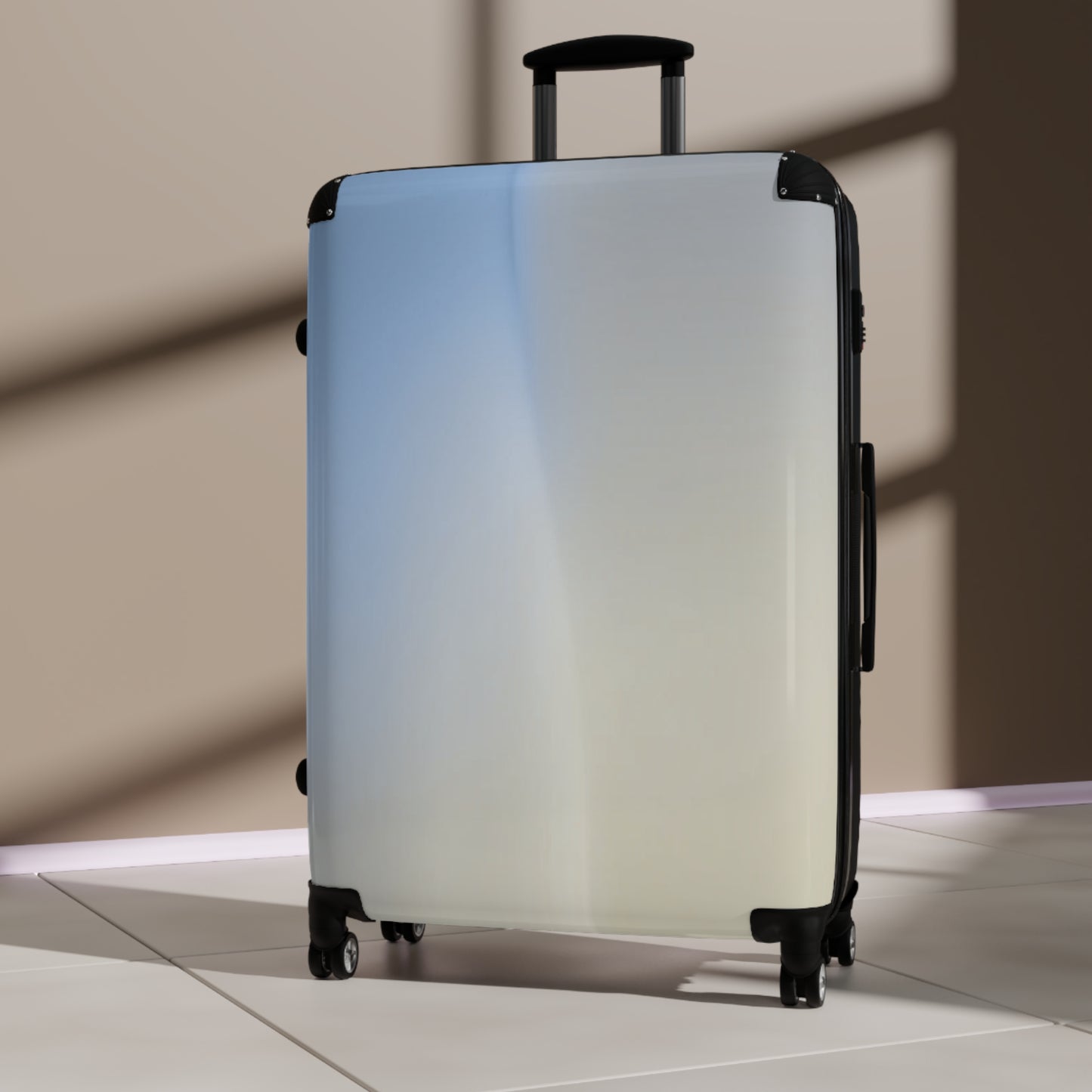 Cobalt Fade Large Suitcase with built in lock, 4 double-wheels, telescopic handle, and ABS back hard-shell