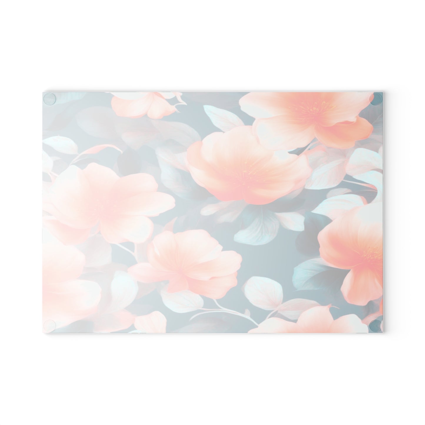 Orange Blossom Floral Bunch Glass Cutting Board, 8" x 11"