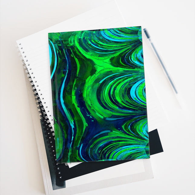 Uzi Spiral Blue Green 5" x 7" Journal - 128 Ruled Line pages
