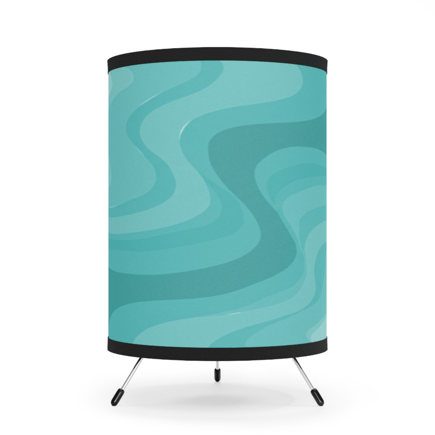 Tif Green Wavey Tripod Lamp with High-Res Printed Shade, US\CA plug
