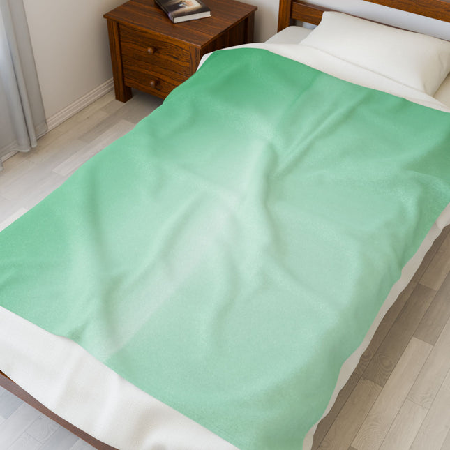 Mint Fade Velveteen Plush Blanket, 50" x 60"