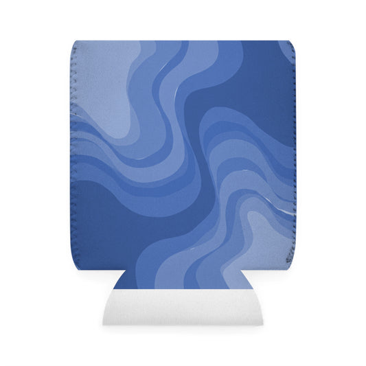 Deep Blue Wavey 12 oz Can Cooler Sleeve
