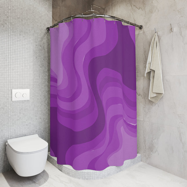 Wavey Purple Wavey Shower Curtains, 71" x 74"