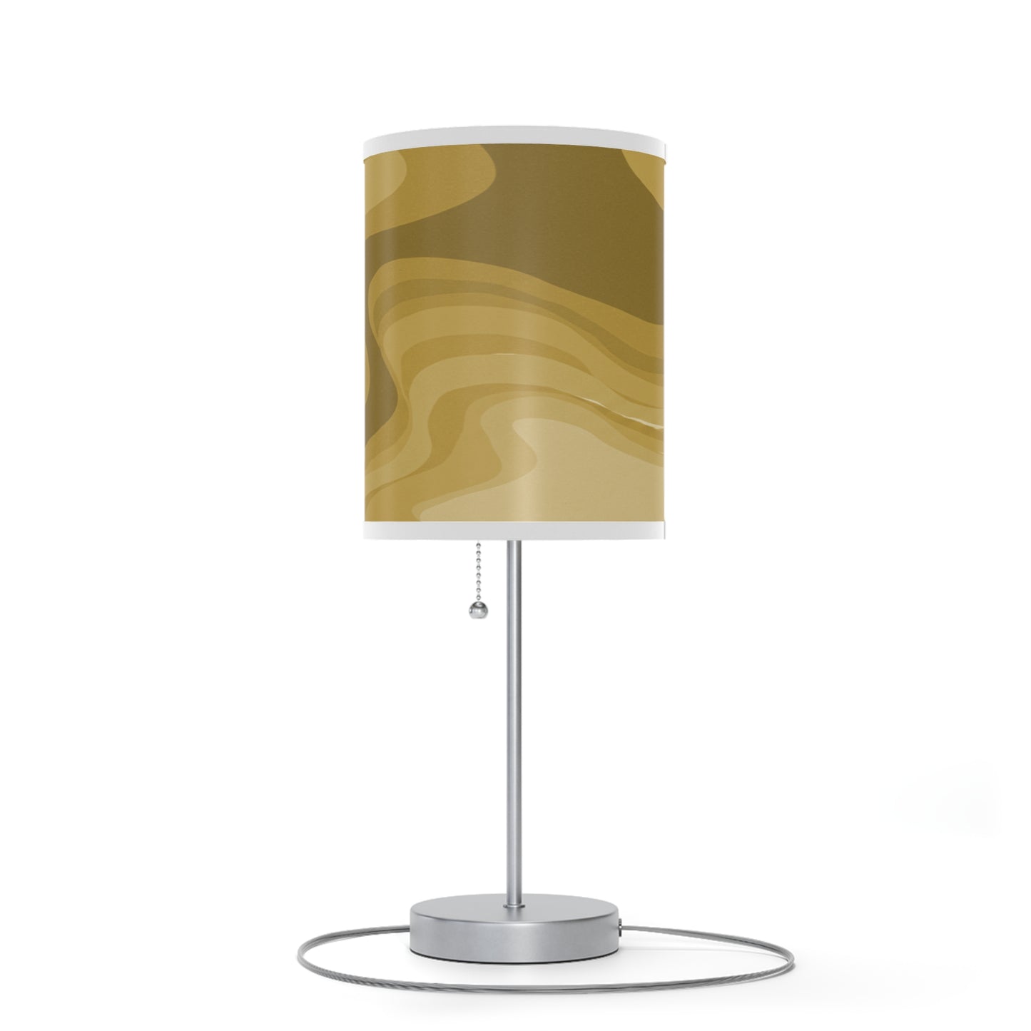Brown Wavey Table Lamp on a White or Silver Stand, US|CA plug