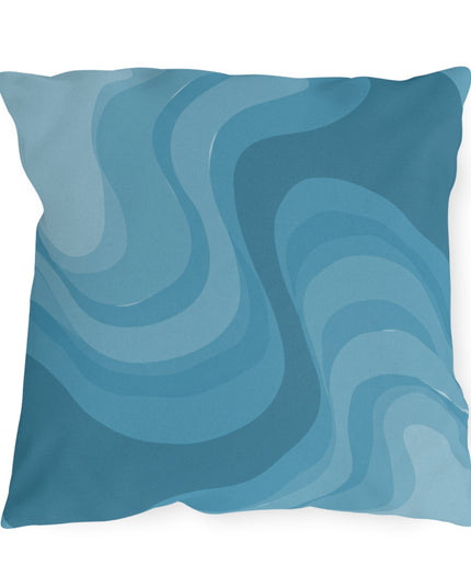 Sky Blue Wavey 18" x 18" Outdoor Pillow