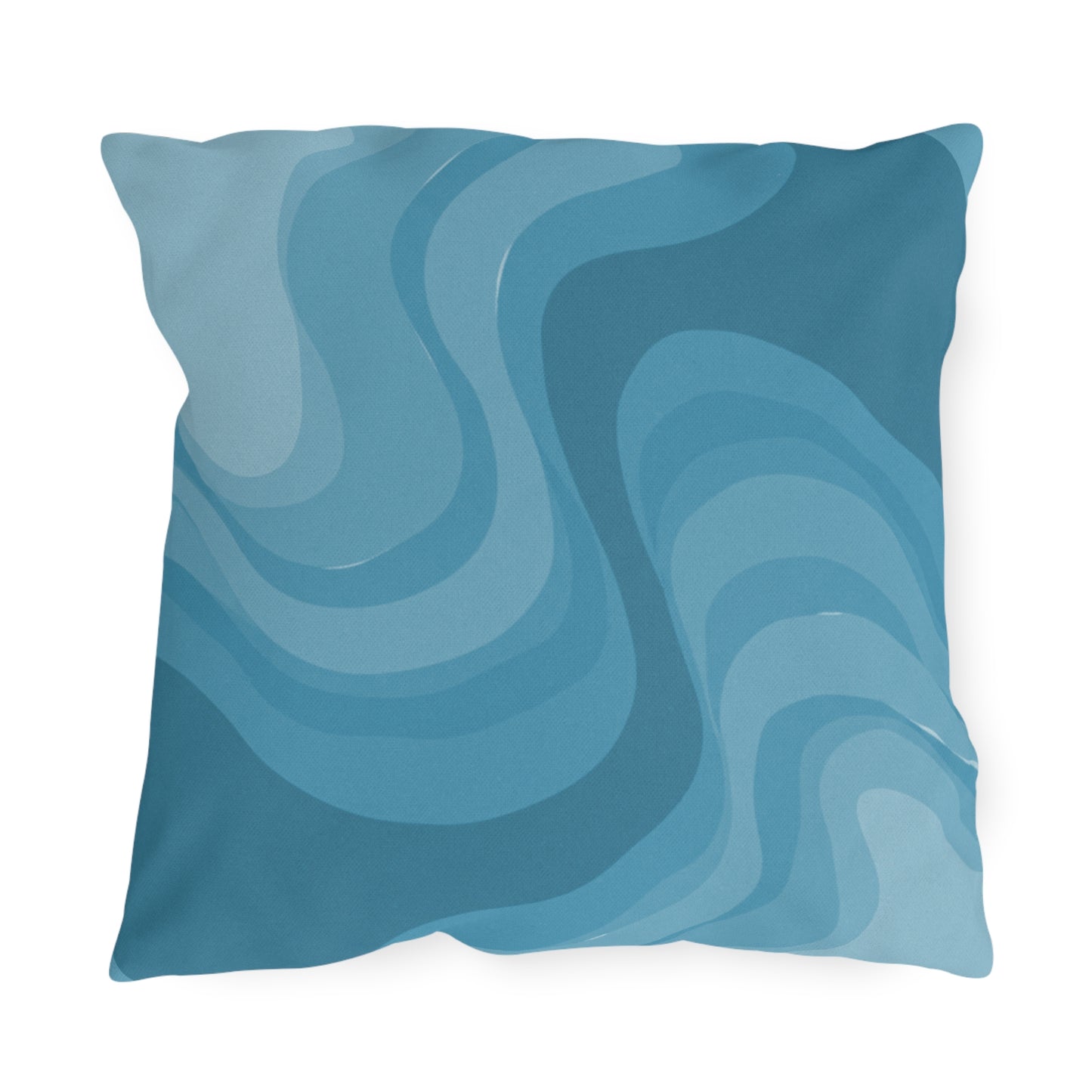 Sky Blue Wavey 18" x 18" Outdoor Pillow