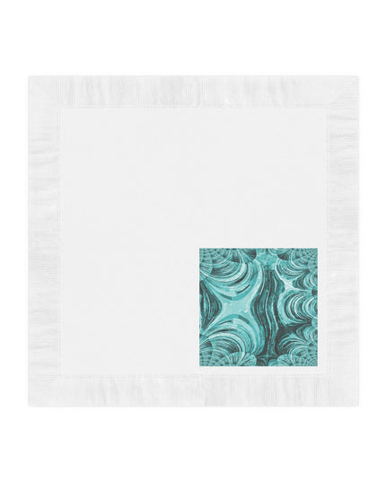 Uzi Spiral Tif White Coined Napkins, 6.5" x 6.5"