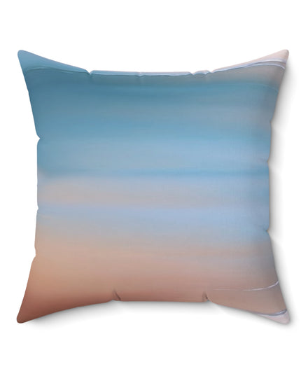 Blue Sea Peach Fog 20" x 20" Faux Suede Square Pillow