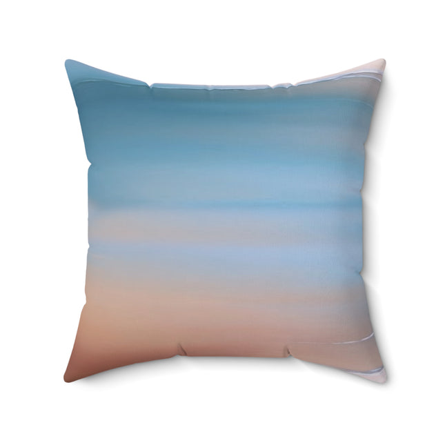 Blue Sea Peach Fog 20" x 20" Faux Suede Square Pillow
