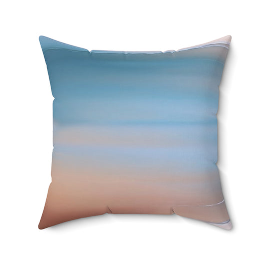 Blue Sea Peach Fog 20" x 20" Faux Suede Square Pillow