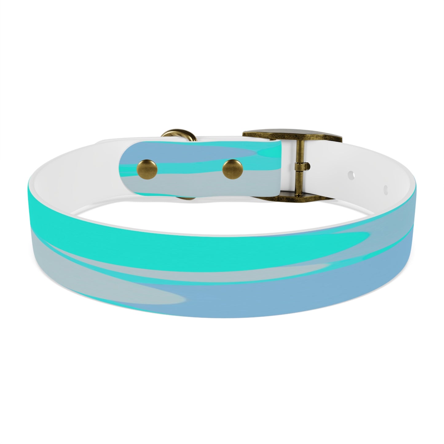 Pastel Tan and Tif Patches Medium Dog Collar